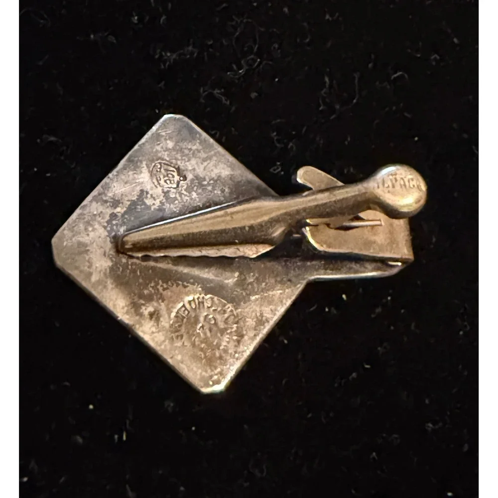 Vintage Taxco Mexico Strling Silver Tie Clip Fighting Cocks